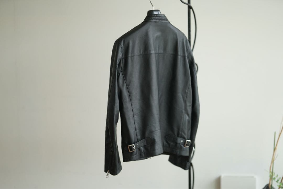 ま*お様 CINQUANTA 羊革 ラムレザー シングル ライダース ジャケット