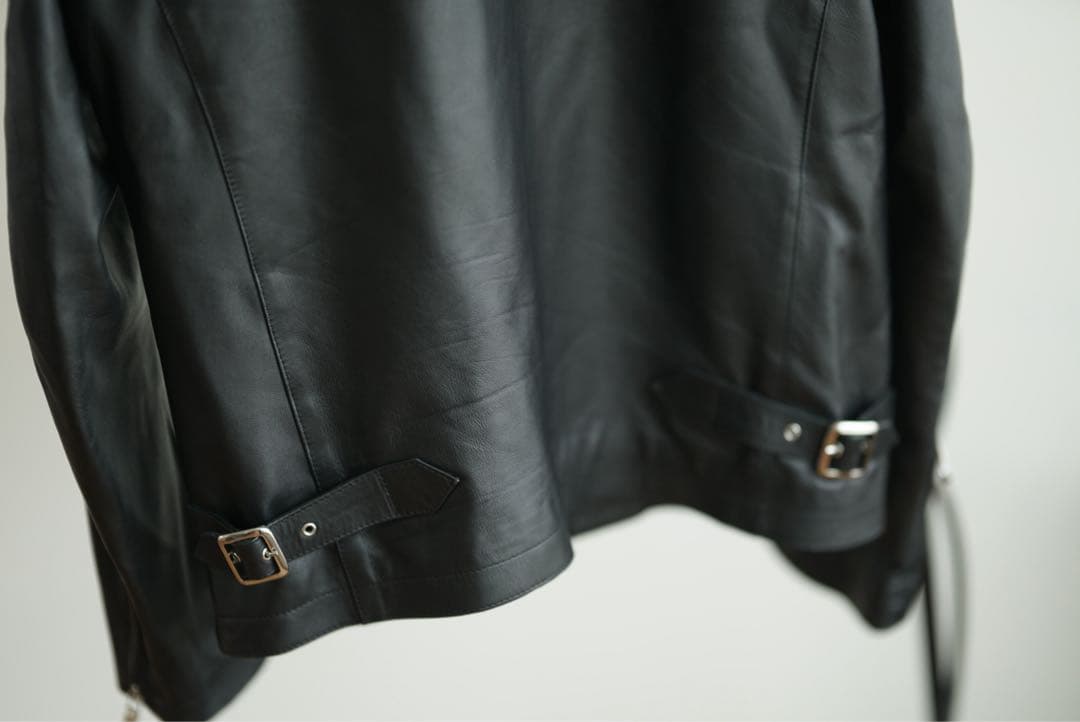 ま*お様 CINQUANTA 羊革 ラムレザー シングル ライダース ジャケット