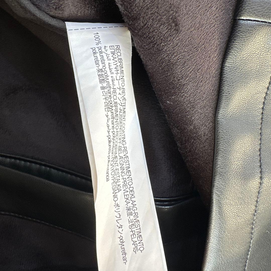 ZARA フェイクレザーシャツジャケット　ブラック　M