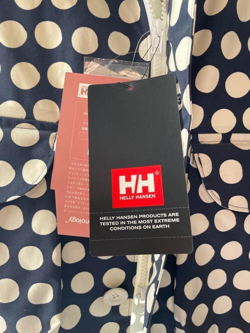HERRY HANSEN 水玉模様 レインコート 未使用品 ネイビー