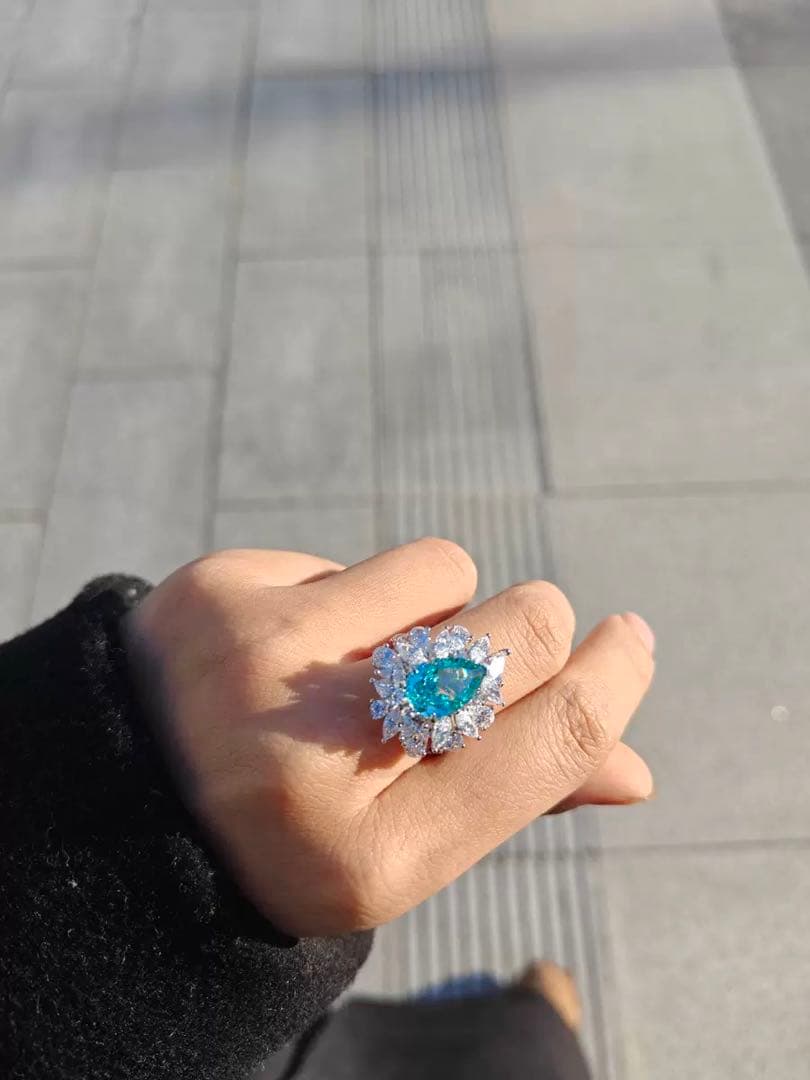 【Jewelry love様】ラボグロウン・パライバ リング／6.5ct／