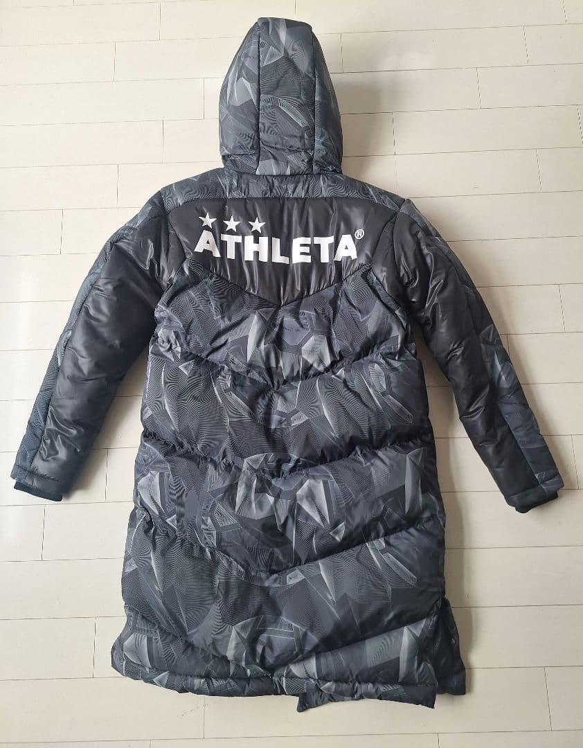 ATHLETA ベンチコート フード　Mサイズ　幾何学模様