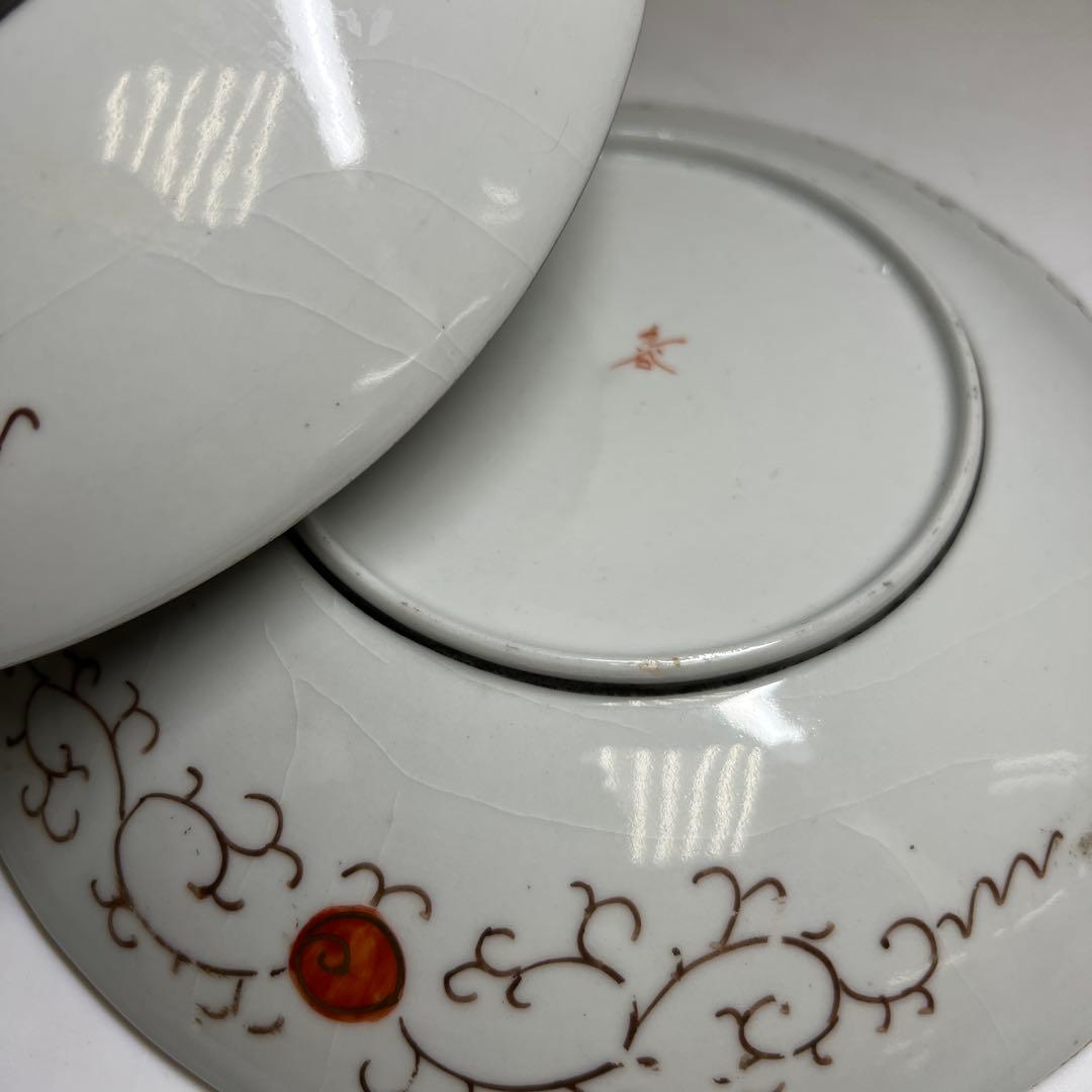 九谷焼　鷹の図金彩色絵皿5枚　直径約21㎝　東Y8-0220①