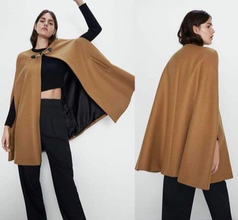 【こうちゃん】✨ZARA × MANTECO ポンチョ ケープコート