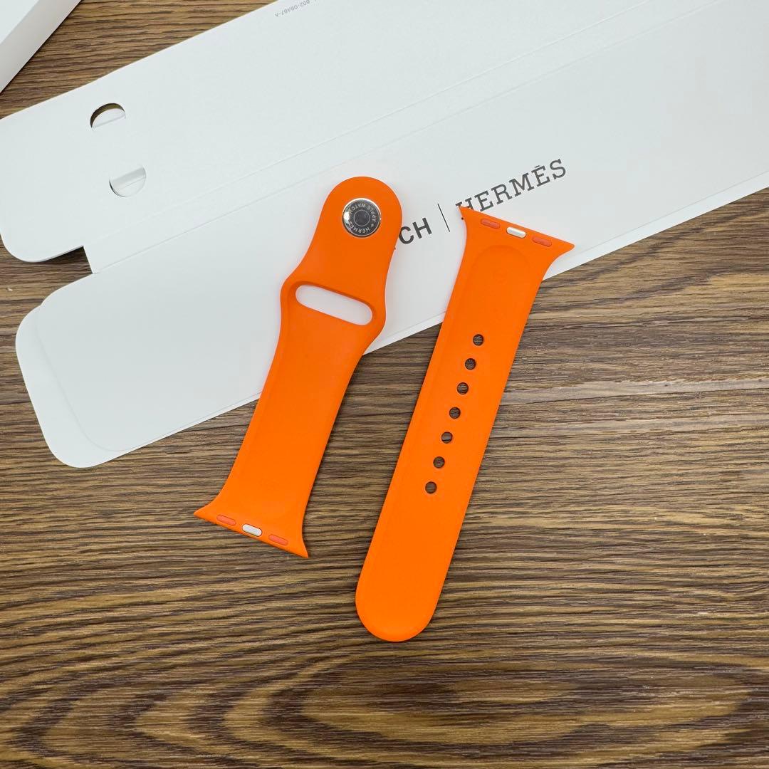 2252 Apple Watch エルメス　オレンジ　シリコンバンド　スポーツ