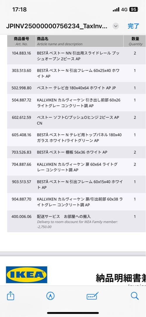 IKEAのテレビ台　使用期間9月程度