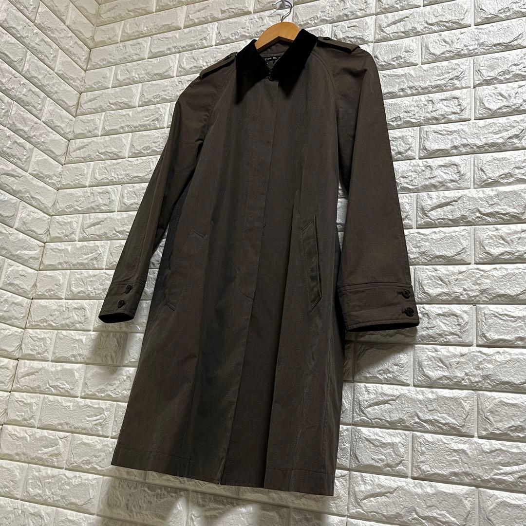 良品✨ラルフローレン ステンカラーコート ラグラン 襟コーデュロイ 肩章 9号