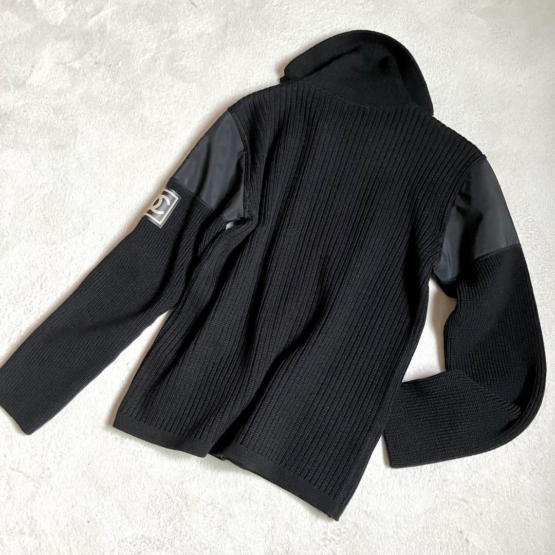 [美品]CHANEL シャネル　スポーツライン　ニットジャケット　ココマーク ￼