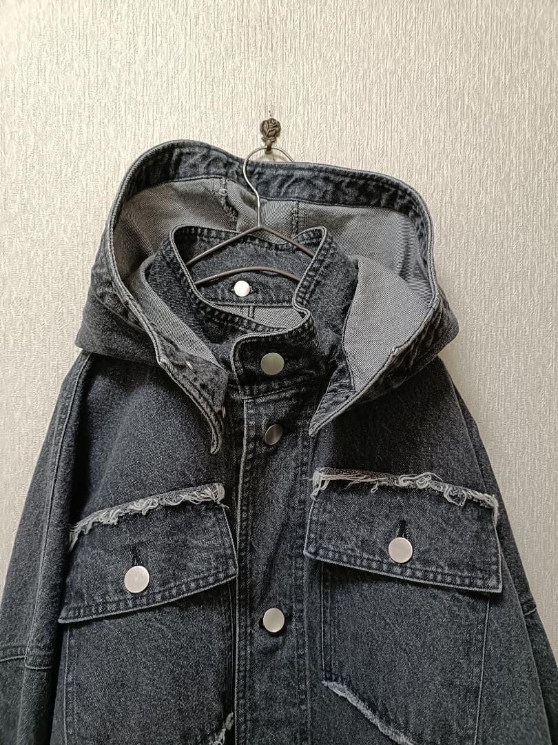 ISSUETHINGS Type45 ブラックデニムフーデッドジャケット