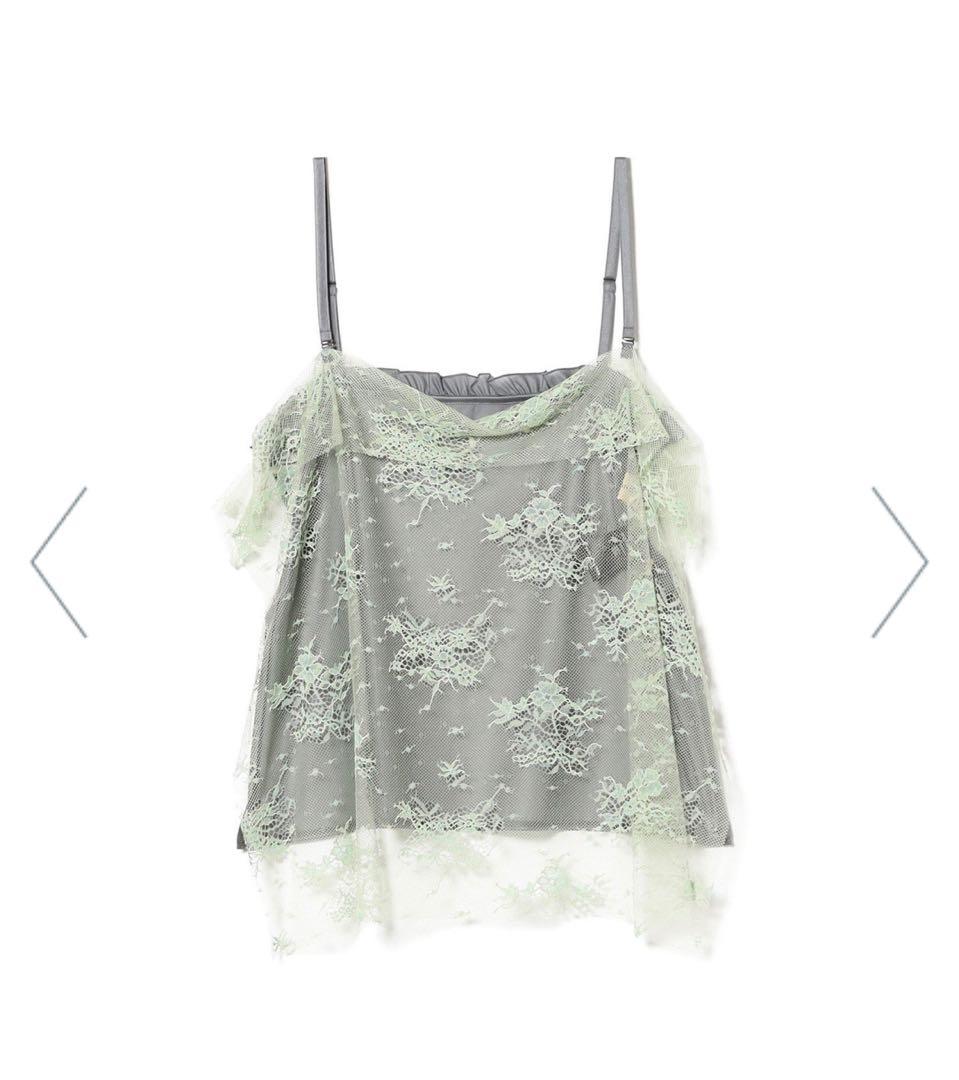 BEAMS maturely / トリコット シフォン レース キャミソール