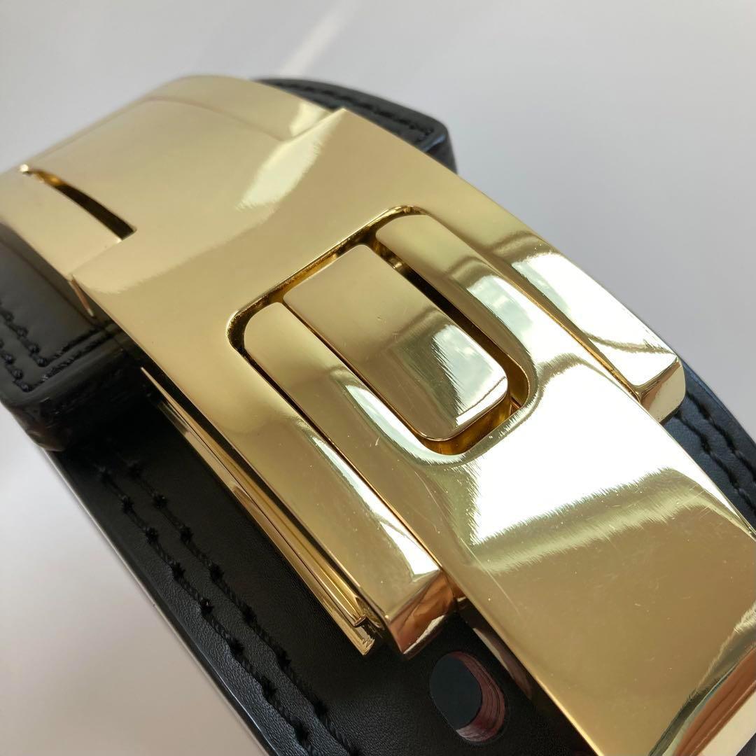 パワーベルト レバーアクション Mサイズ ワンタッチ可変式　ブラック×ゴールド