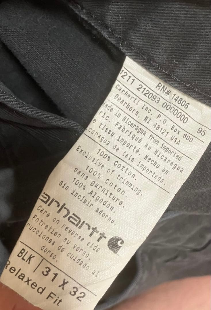 あ*様 carhartt ブラック　ツイル　ペインターパンツ　リラックスフィット