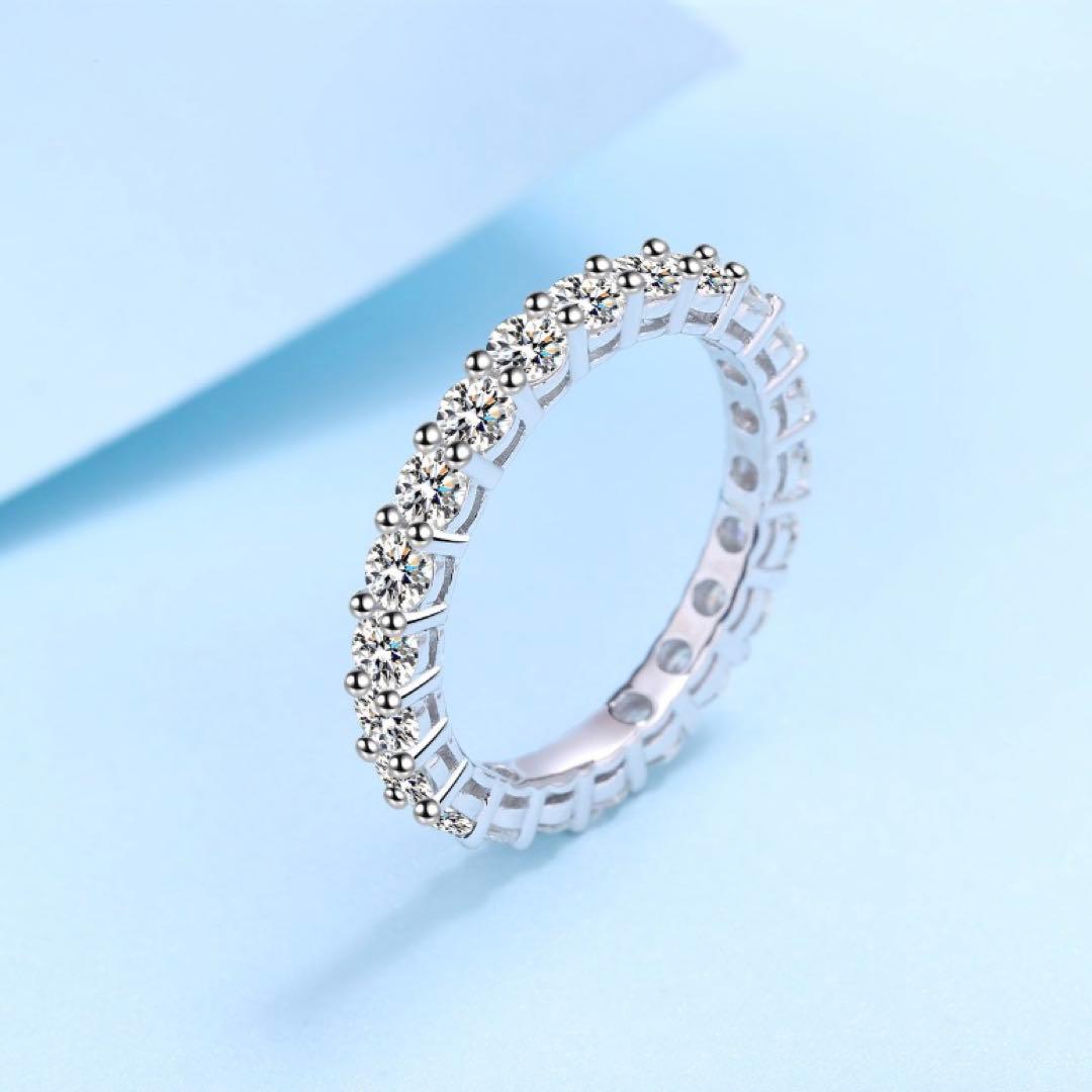【6号】モアサナイト フルエタニティ リング　3mm