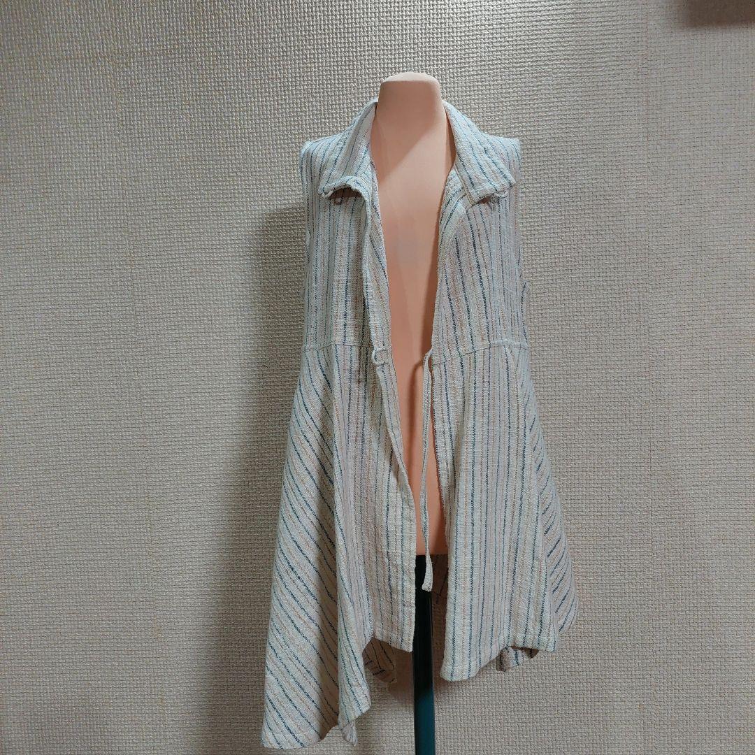 うさとの服 ベスト 前開き 変形 ジレ アシメントリー