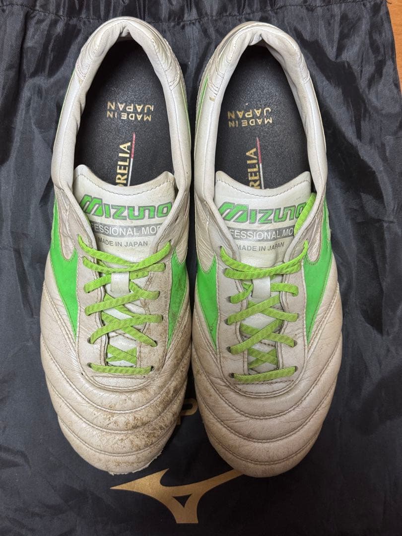 Mizuno Morelia サッカーシューズ ホワイト/グリーン 26cm