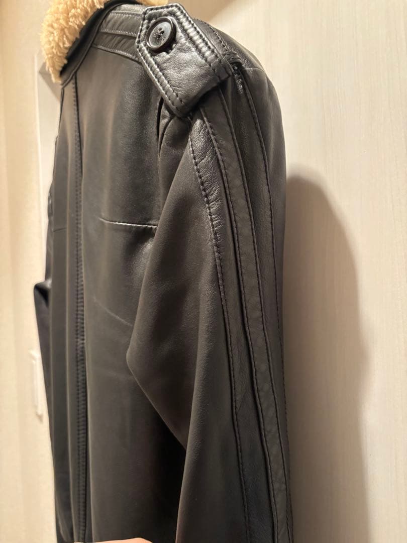 05AW Dior Homme グラム期 ボアレザージャケット 袖ライン 希少