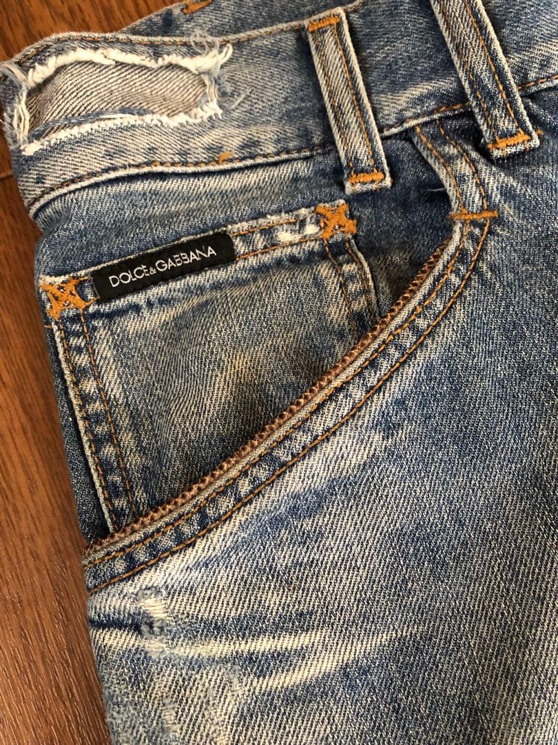 Dolce&Gabbanaヘビ革サイドラインデニム
