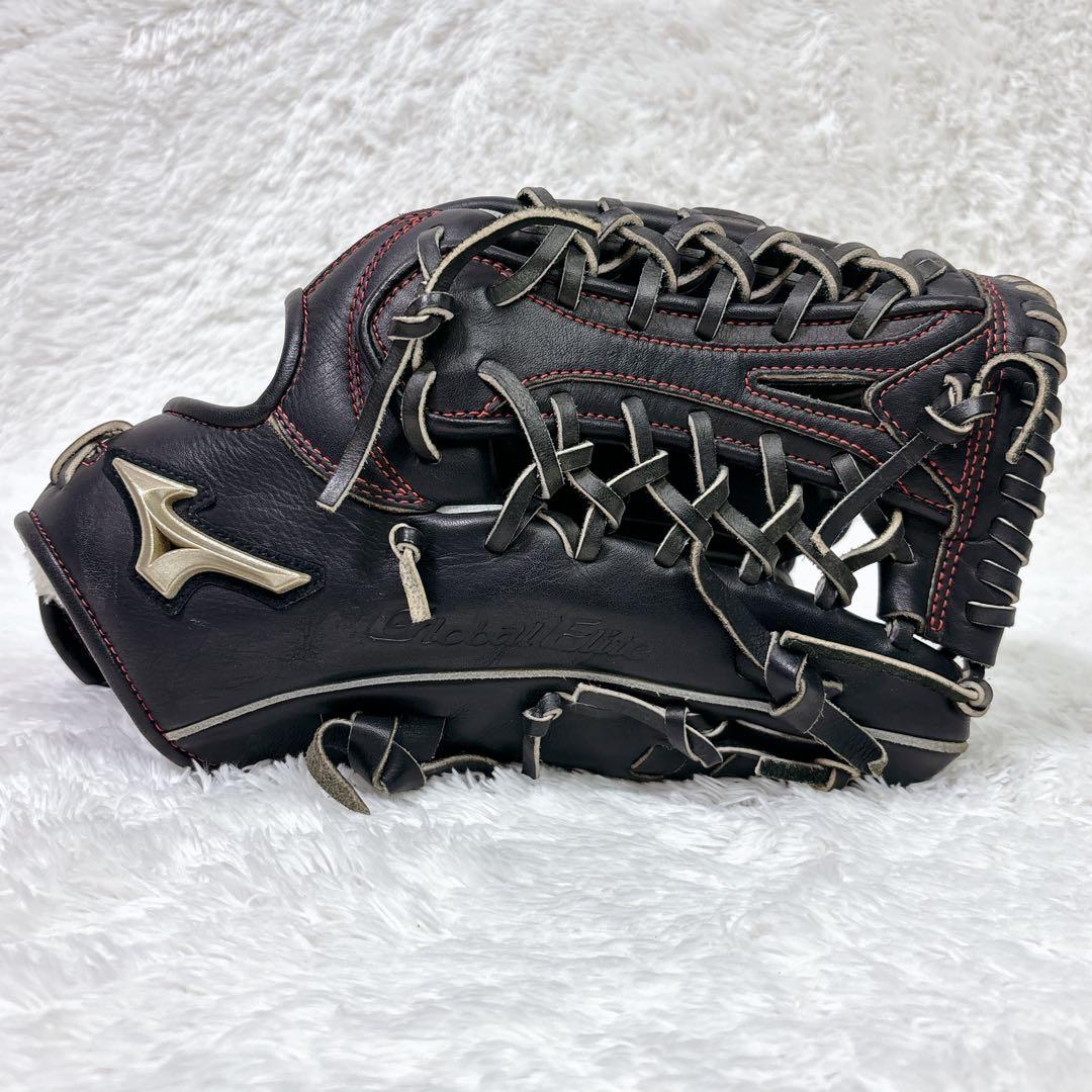 美品　MIZUNO ミズノ　軟式グローブ　グローバルエリート　一般　外野手用　黒