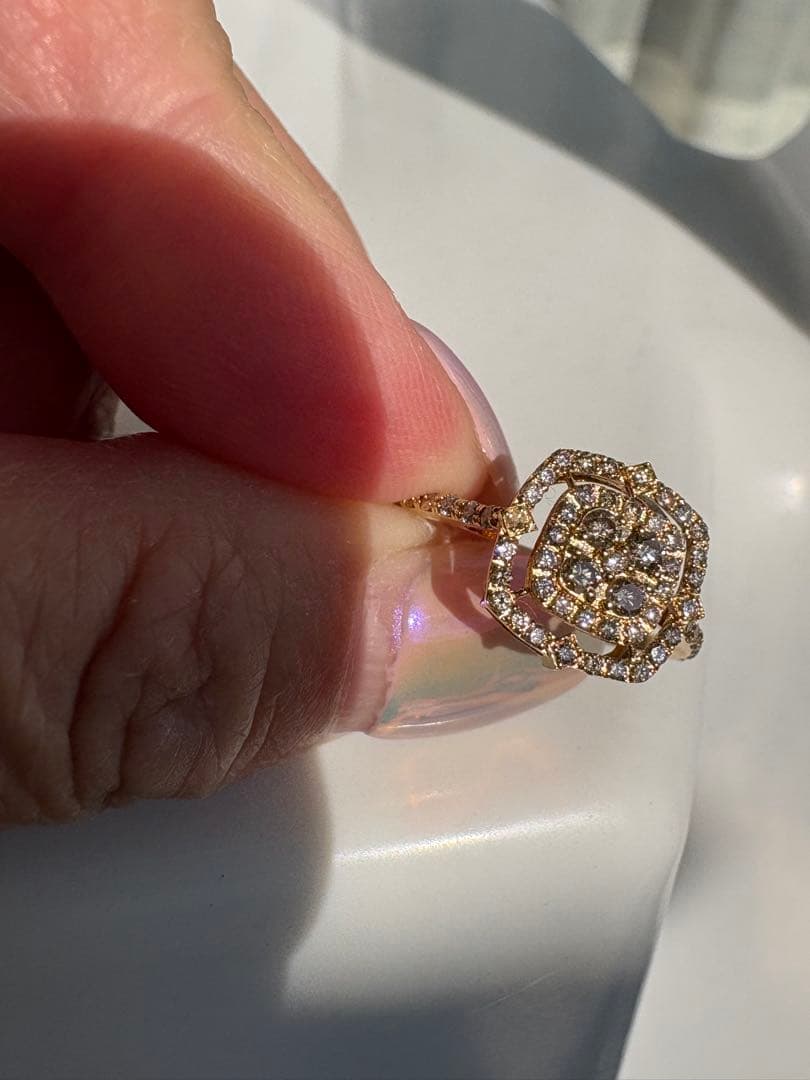 k18ゴールド✨ダイヤ取り巻き0.4ct✨キランキランリング❣️