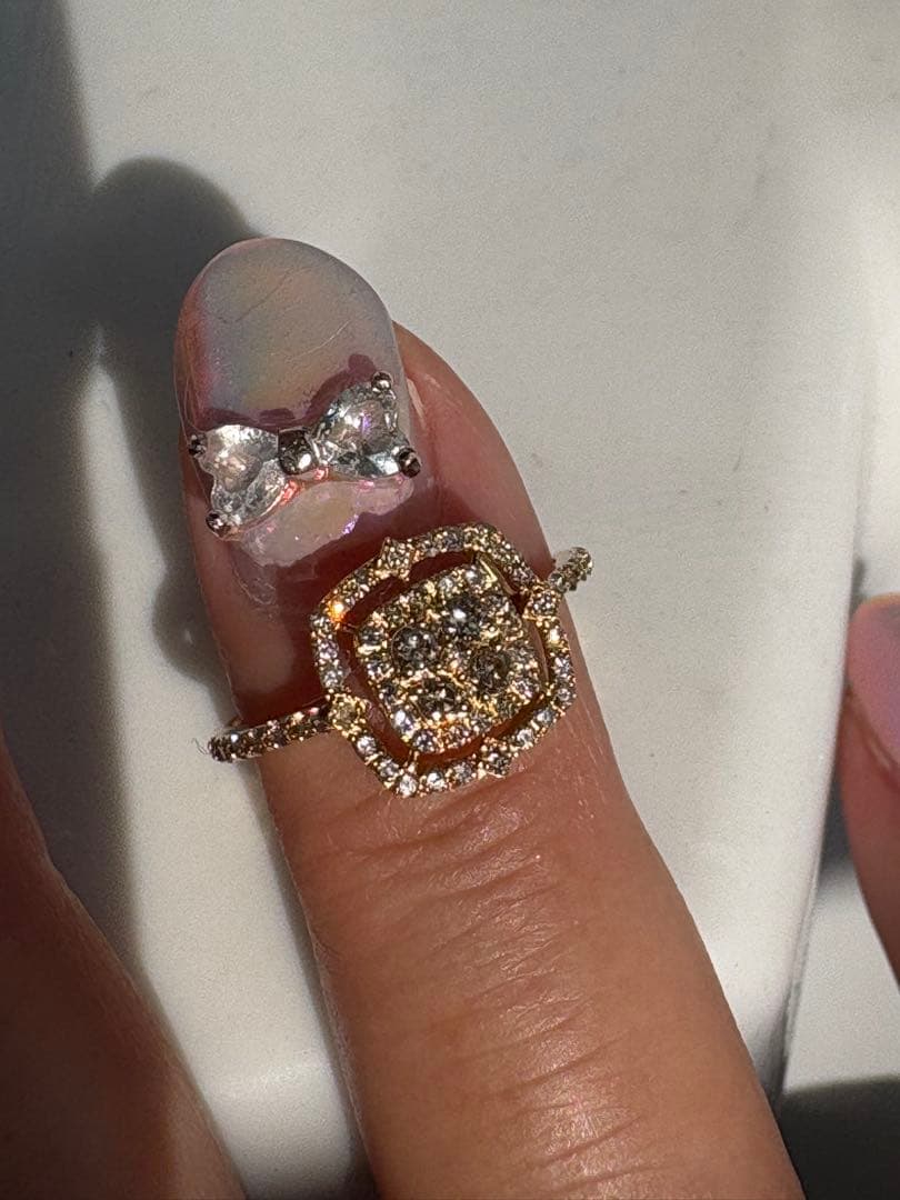 k18ゴールド✨ダイヤ取り巻き0.4ct✨キランキランリング❣️