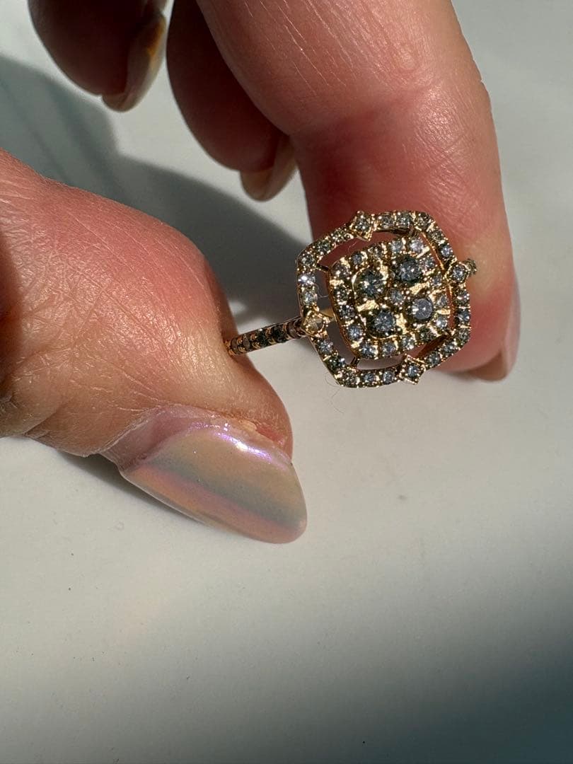 k18ゴールド✨ダイヤ取り巻き0.4ct✨キランキランリング❣️