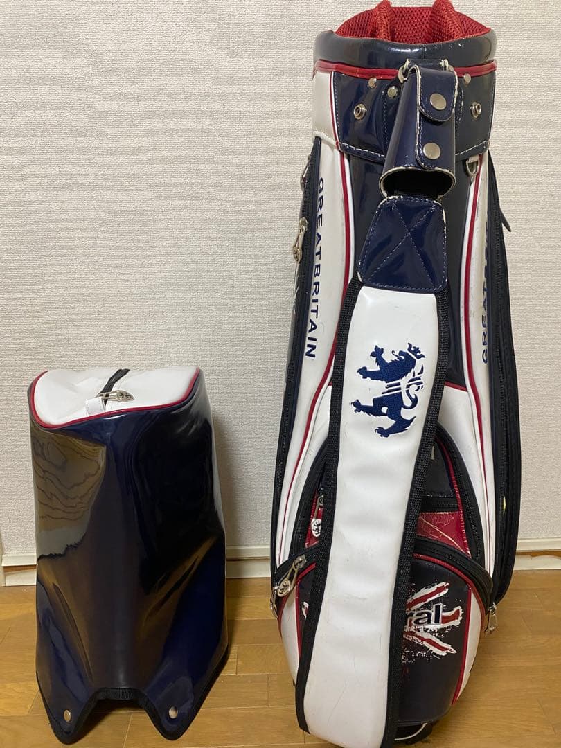 ※週末SALE ※未使用フード、ネームプレート付Admiral キャディバッグ