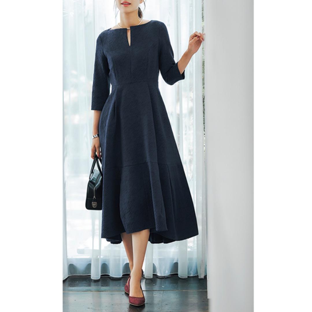 未使用 L’aubeblanc Keyneck Jacquard Dress M