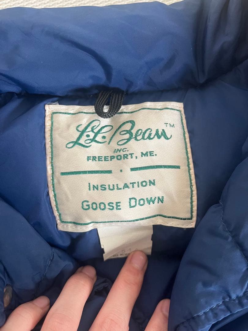 70s L.L.Beanダウンベスト筆記体タグ