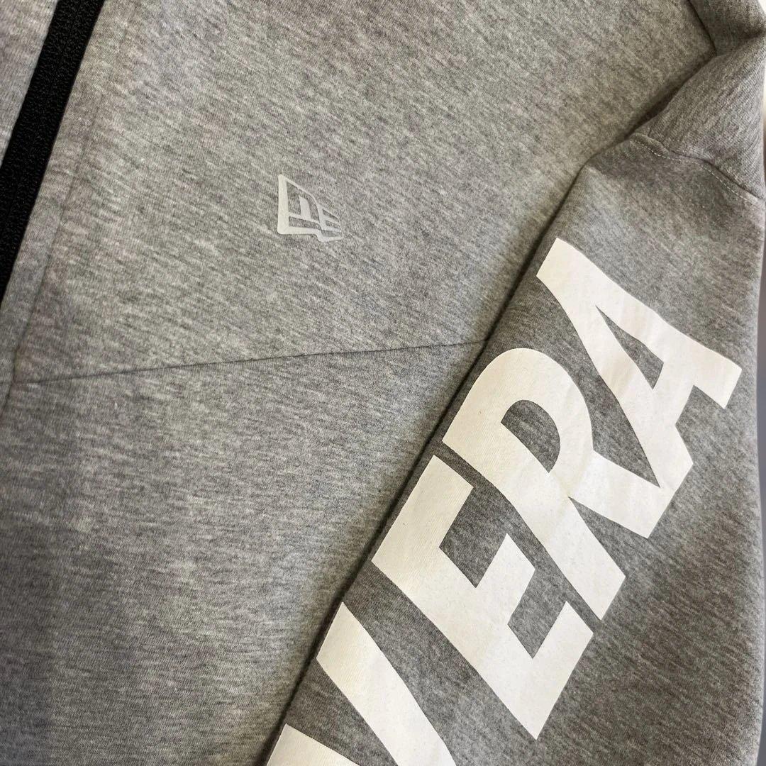 NEW ERA ニューエラゴルフ スリーブ ロゴ フルジップ パーカーグレーXL