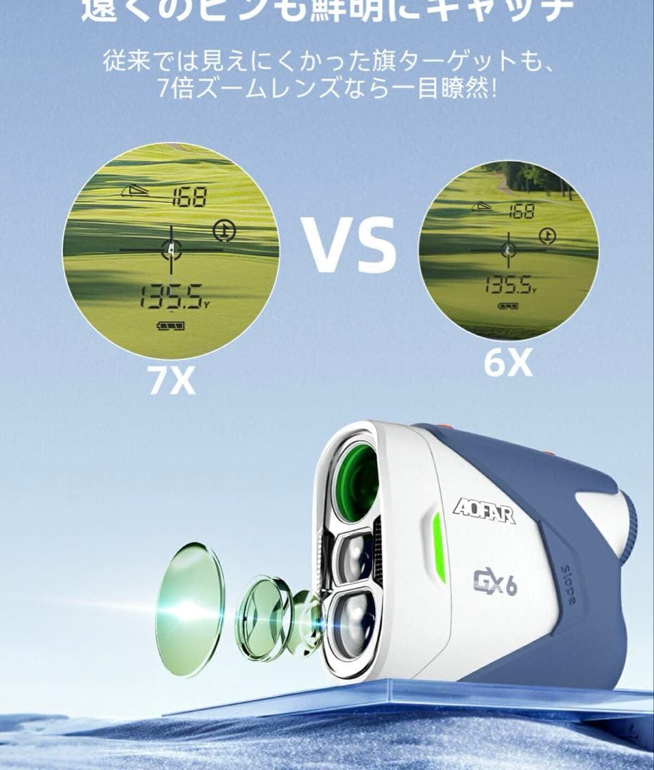 【一回使用のみほぼ新品】AOFAR GX6 ゴルフ用距離計