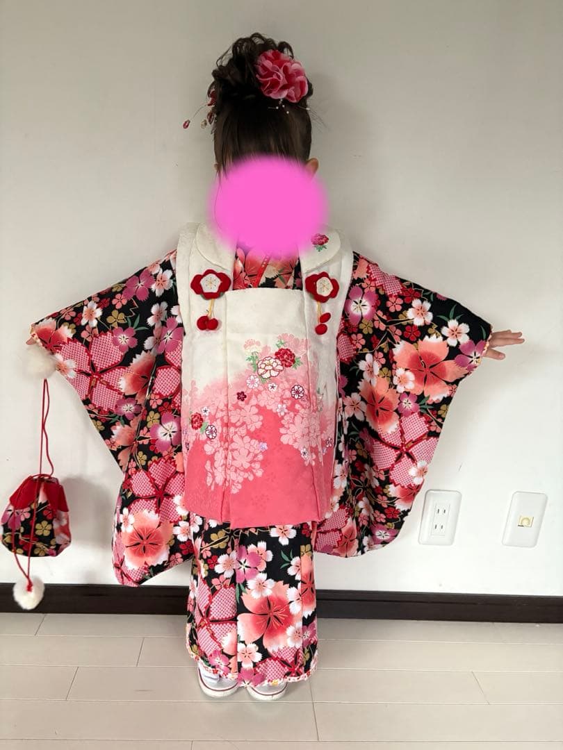 R-KIKUCHI 桜柄 子供用着物セット　七五三