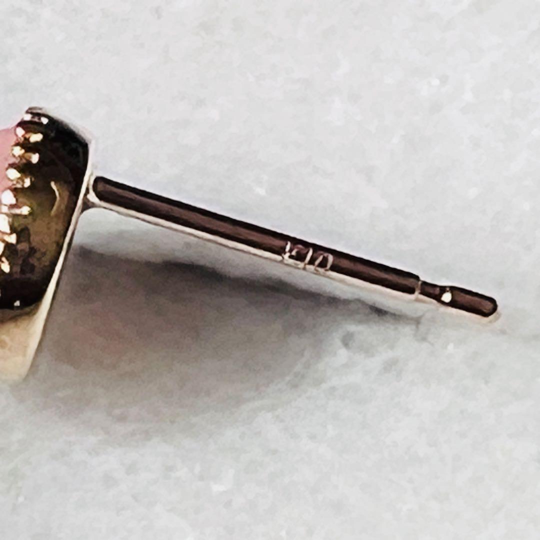 美品 セイレーンアズーロ コローレ K10YG×ピンクオパールピアス(片耳用)