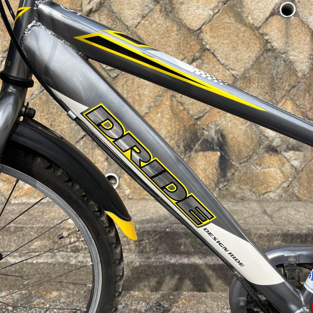 手渡し限定 PRIDE キッズサイクル シルバー/イエロー