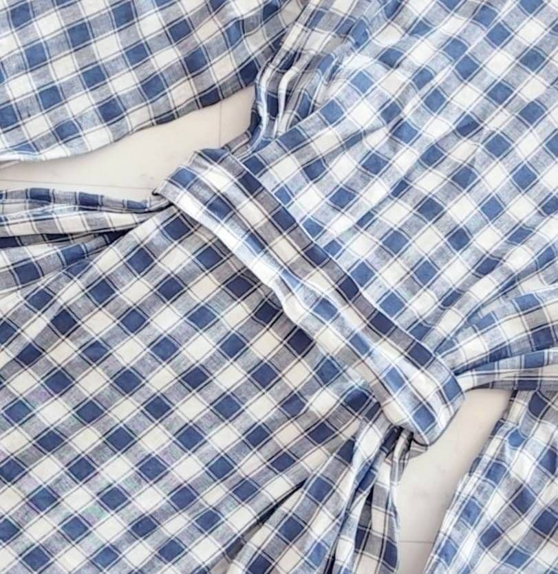 POLO by RALPH LAUREN チェック リネン ロング ワンピース
