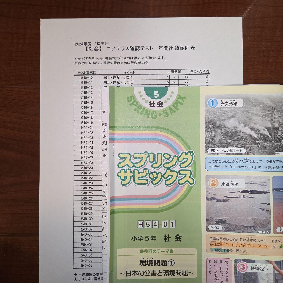 デイリーサピックス　5年　社会(平常、春期、夏期、冬期)2024年