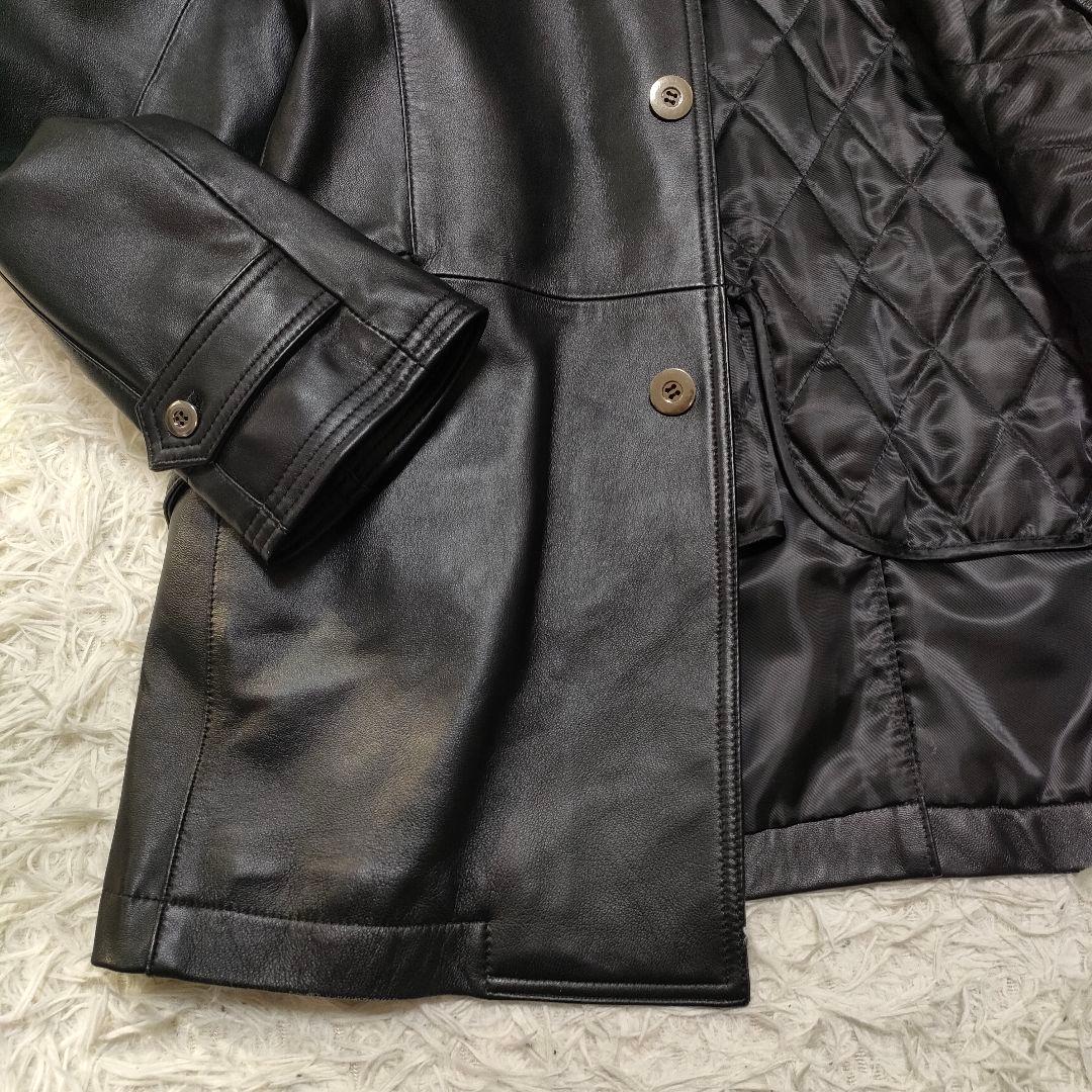 【美品】 NICOLE　羊革　ラムレザー　ライナー付　ジャケット　コート　黒