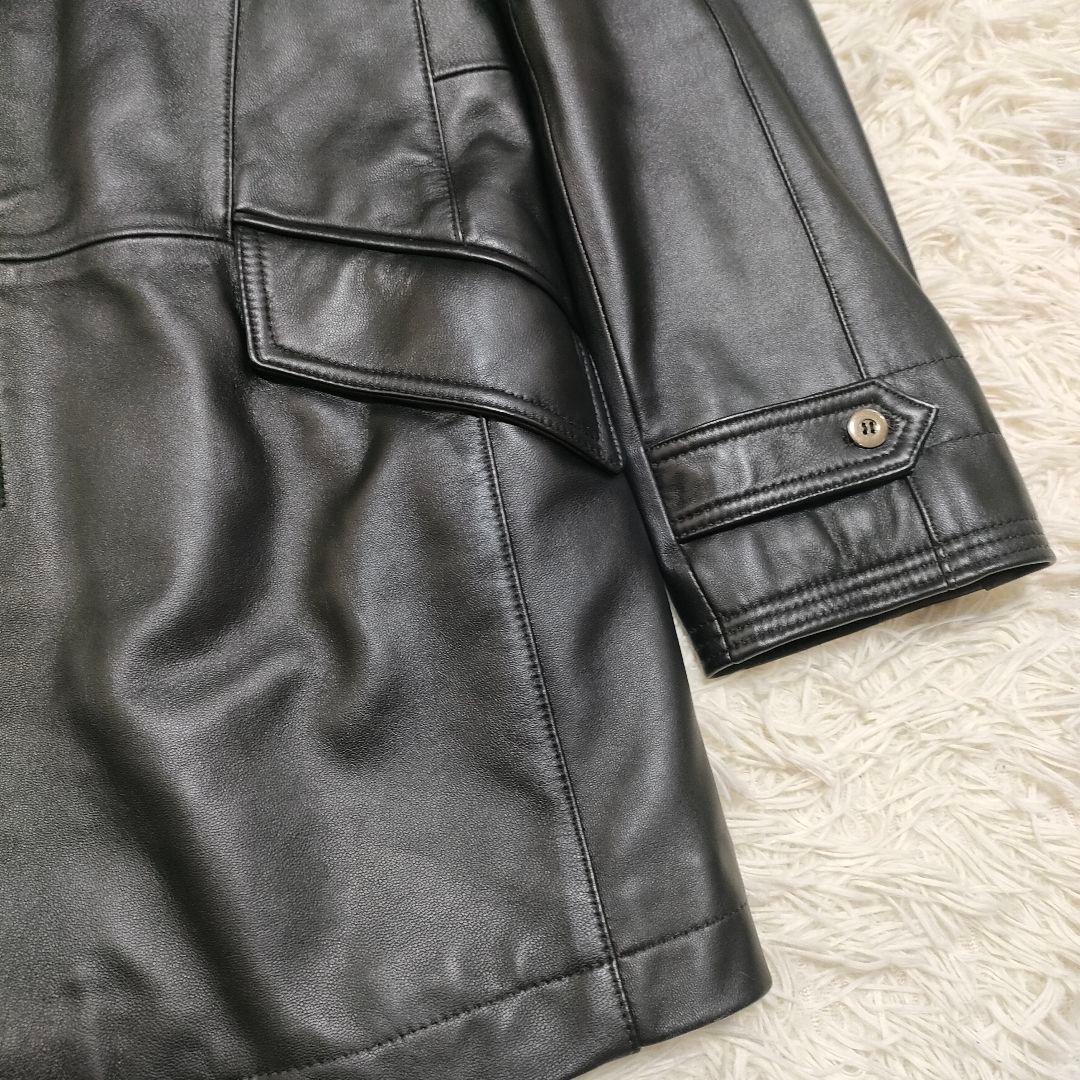 【美品】 NICOLE　羊革　ラムレザー　ライナー付　ジャケット　コート　黒
