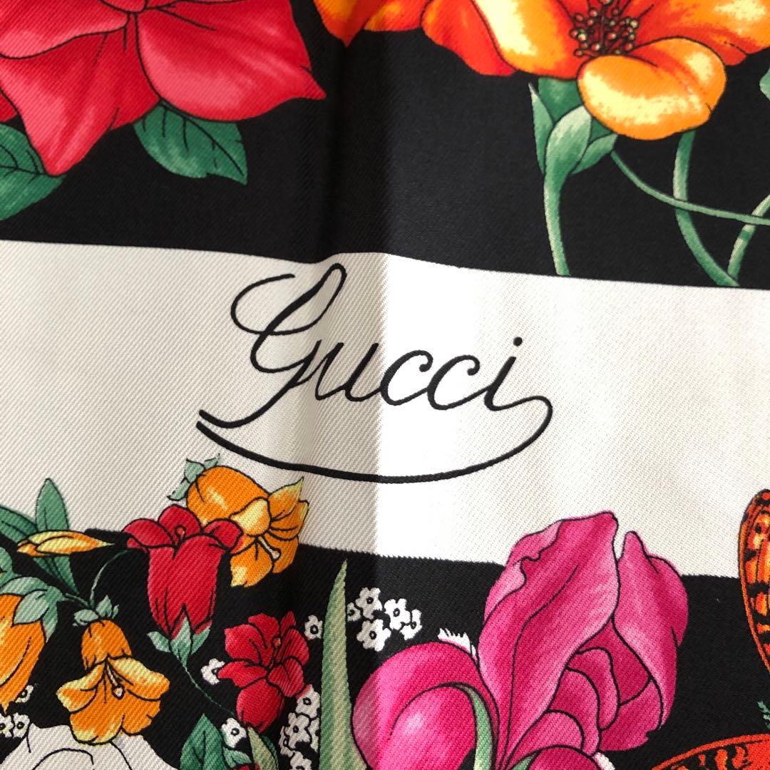 gucci シルク　スカーフ　グッチ　イタリア製　SILK オールド　ビンテージ
