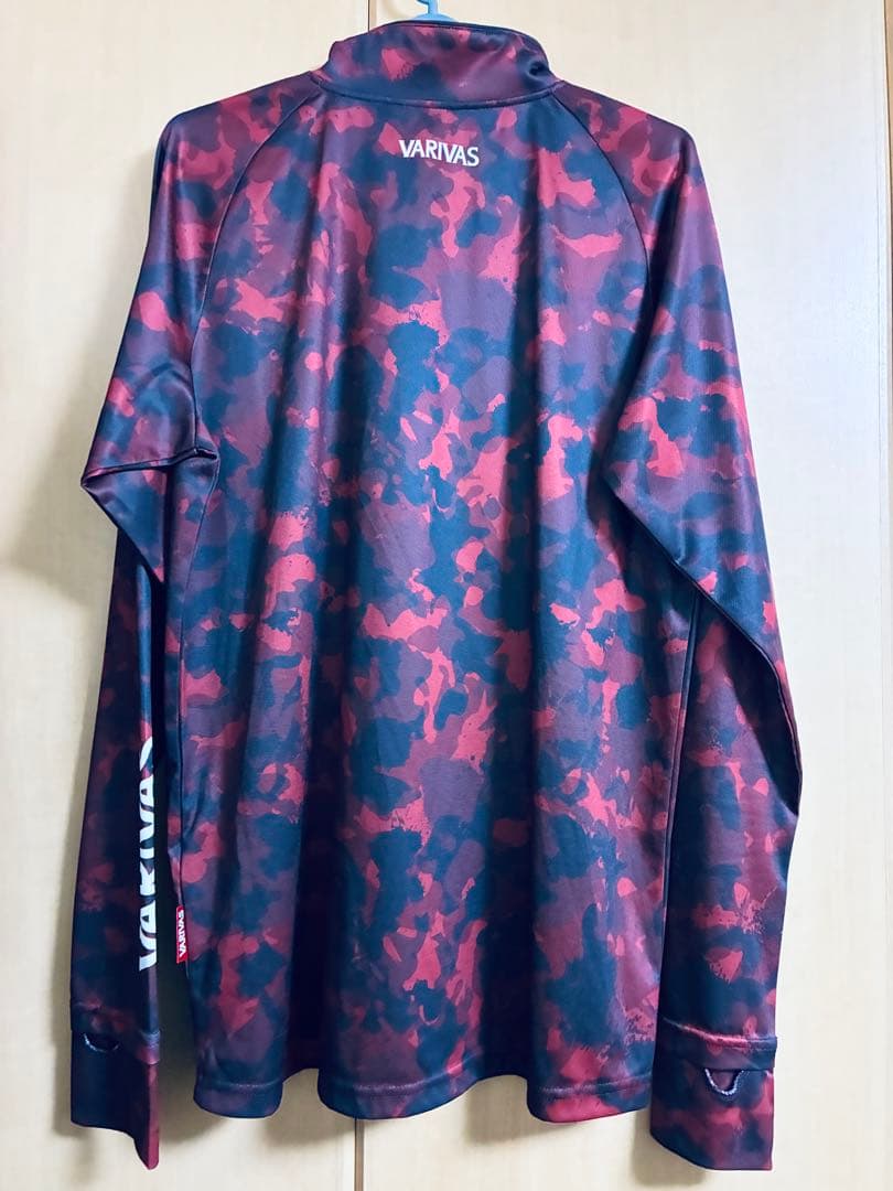 バリバス ドライハーフジップ長袖Lレッドカモ