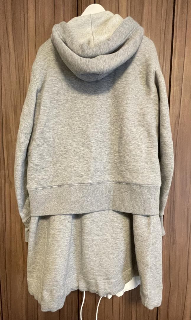 sacai スポンジスウェット ドッキング ロングパーカー/2