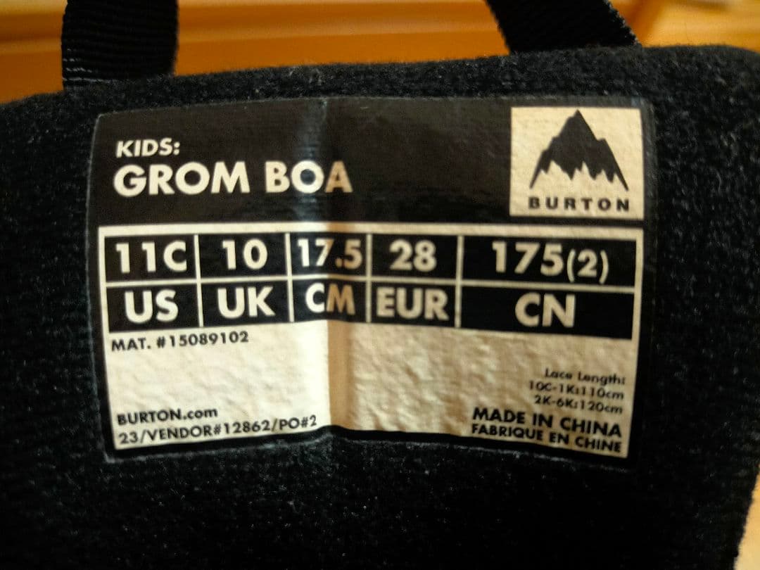 バートン キッズ スノーボードブーツ GROM BOA 17.5cm〜
