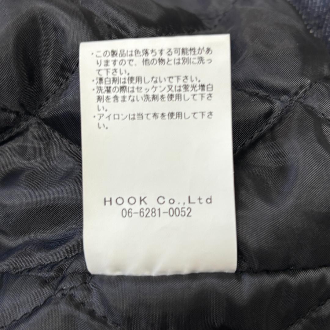 児島ジーンズ 中綿 デニム スポーツジャケット XXL ブラック系 ジップアップ