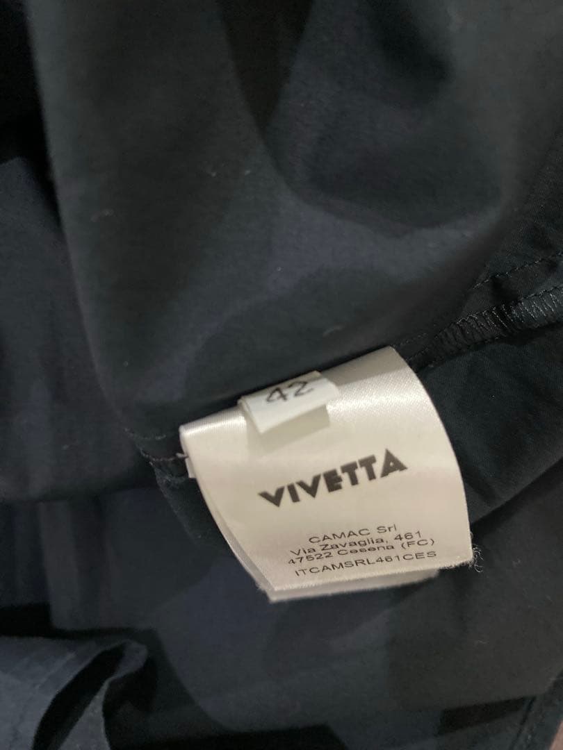 VIVETTA ヴィヴェッタ　ハンドモチーフ襟 ブラウス　42 ブラック