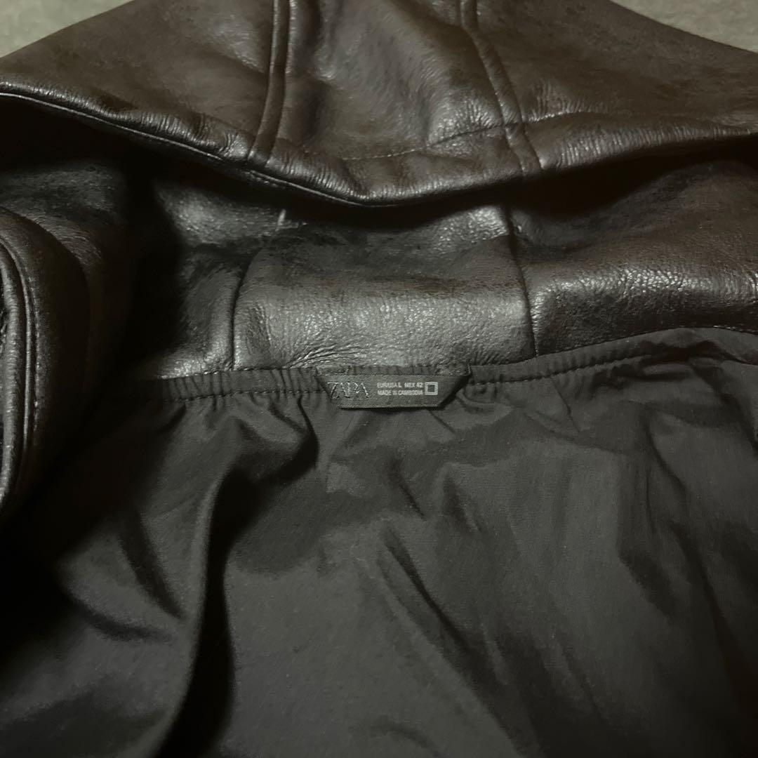 あ*か様 【新品未使用】ZARA フェイクレザー フーデッドジャケット 完売品