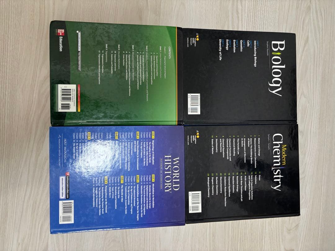 ALGEBRA HISTORY Chemistry Biology 4冊セット