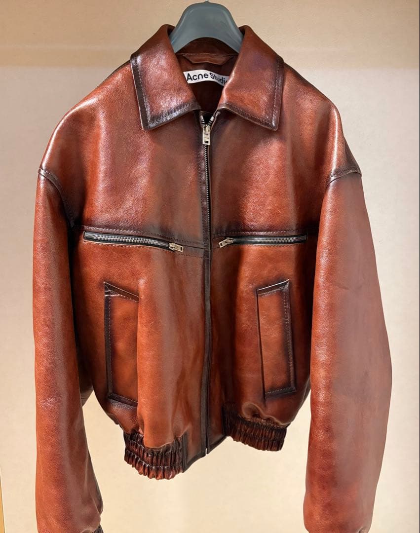 【定価42万円】【美品】25ssAcne Studiosレザーボンバージャケット