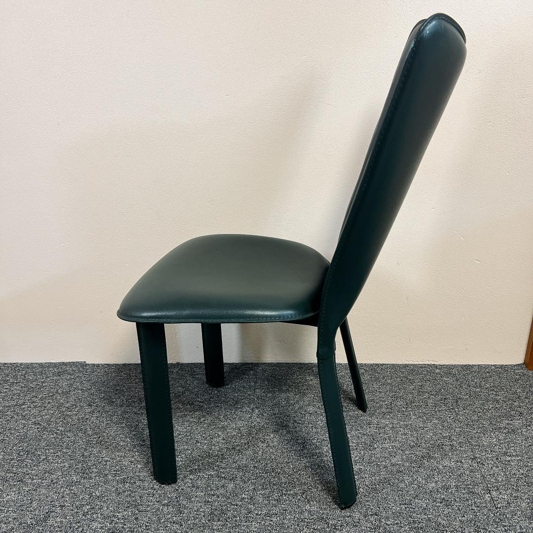 希少　高級 ダイニングチェア ハイバック レザーチェア ヴィンテージグリーン