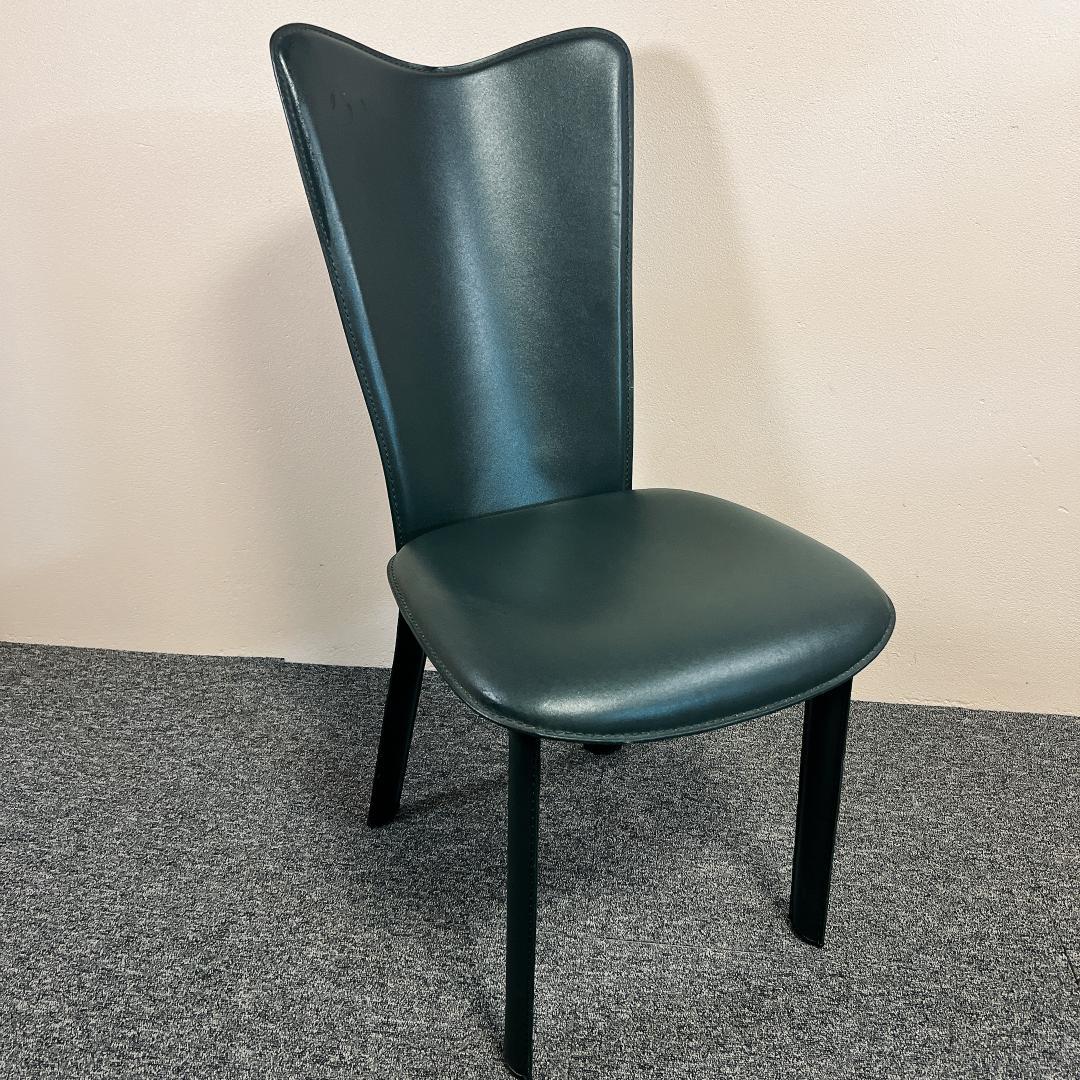 希少　高級 ダイニングチェア ハイバック レザーチェア ヴィンテージグリーン