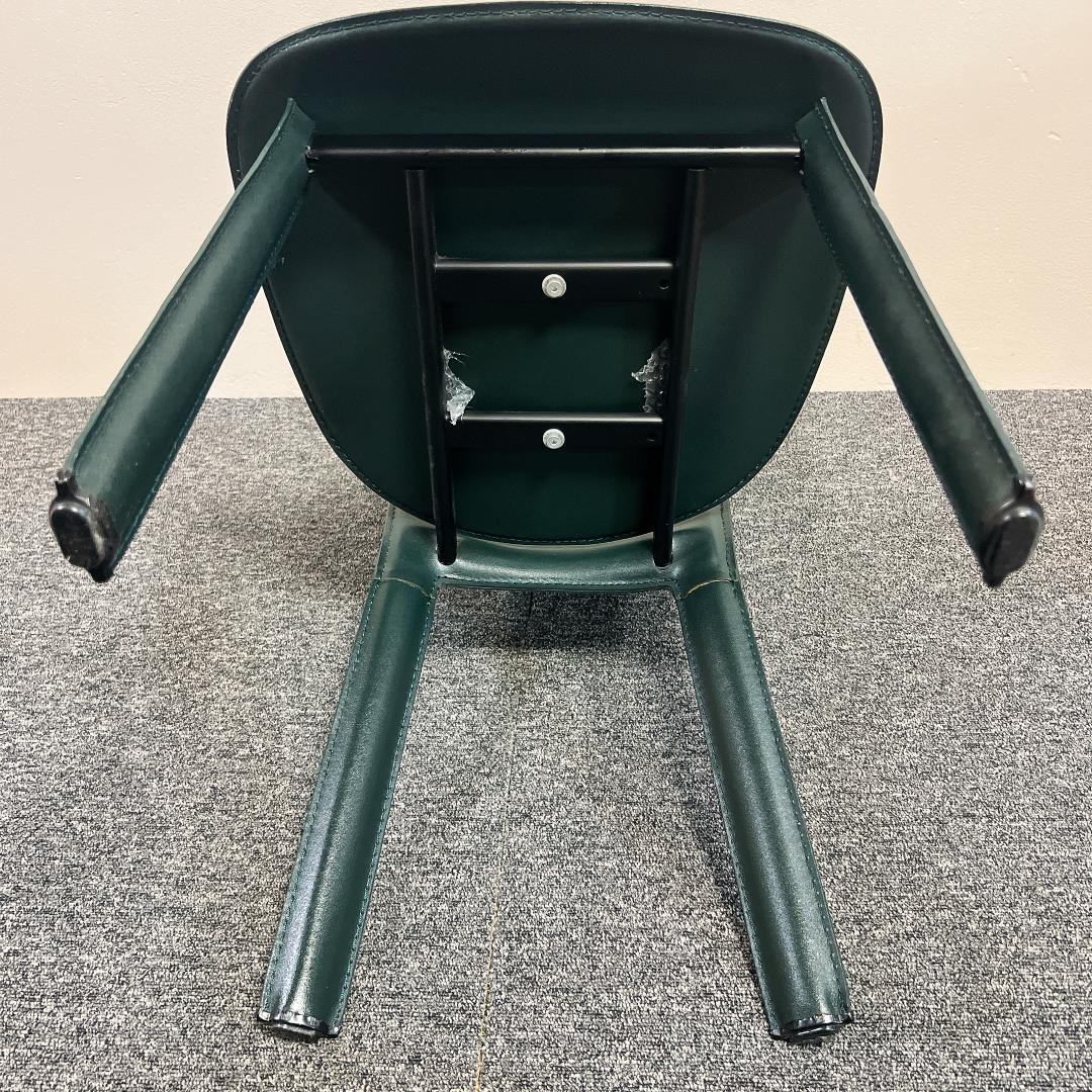 希少　高級 ダイニングチェア ハイバック レザーチェア ヴィンテージグリーン