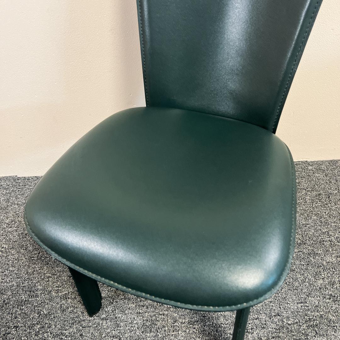 希少　高級 ダイニングチェア ハイバック レザーチェア ヴィンテージグリーン